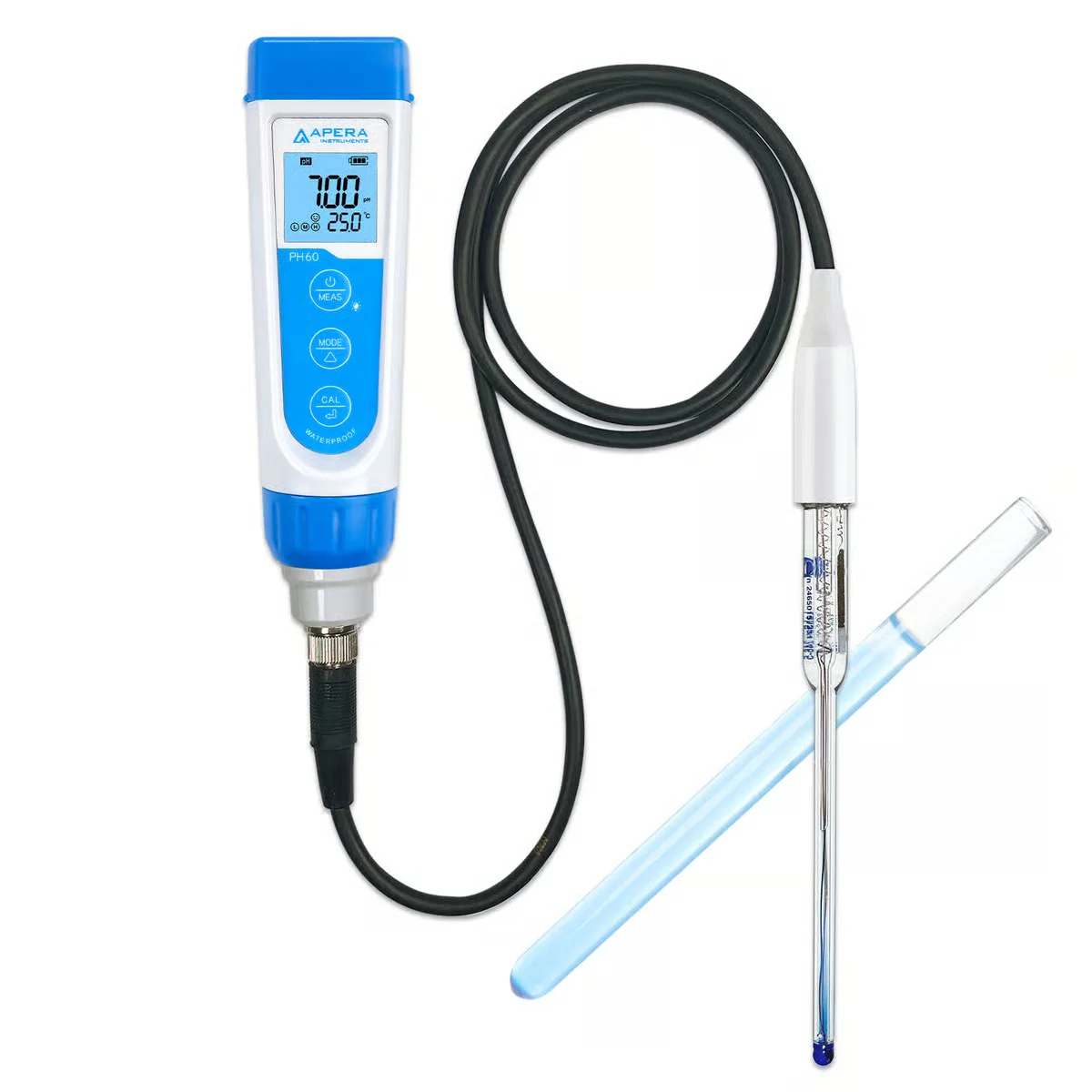 PH60-MS pH Tester Kit for Small Volume or Test Tubes with LabSen 246-5 ATC Semi-Micro pH Electrode